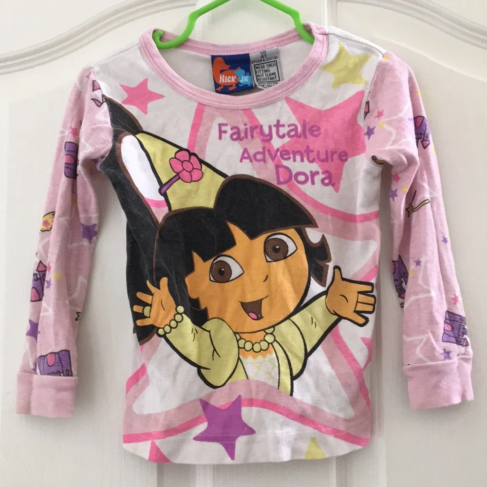 Girls Nick Jr Dora LS pajama top 4T)